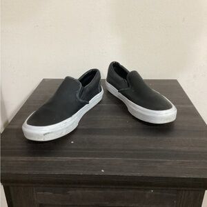 Vans Black and White Men's Slip-On Shoes